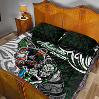 NZ Aotearoa Rugby Quilt Bed Set New Zealand Silver Fern DT02 - Polynesian Pride