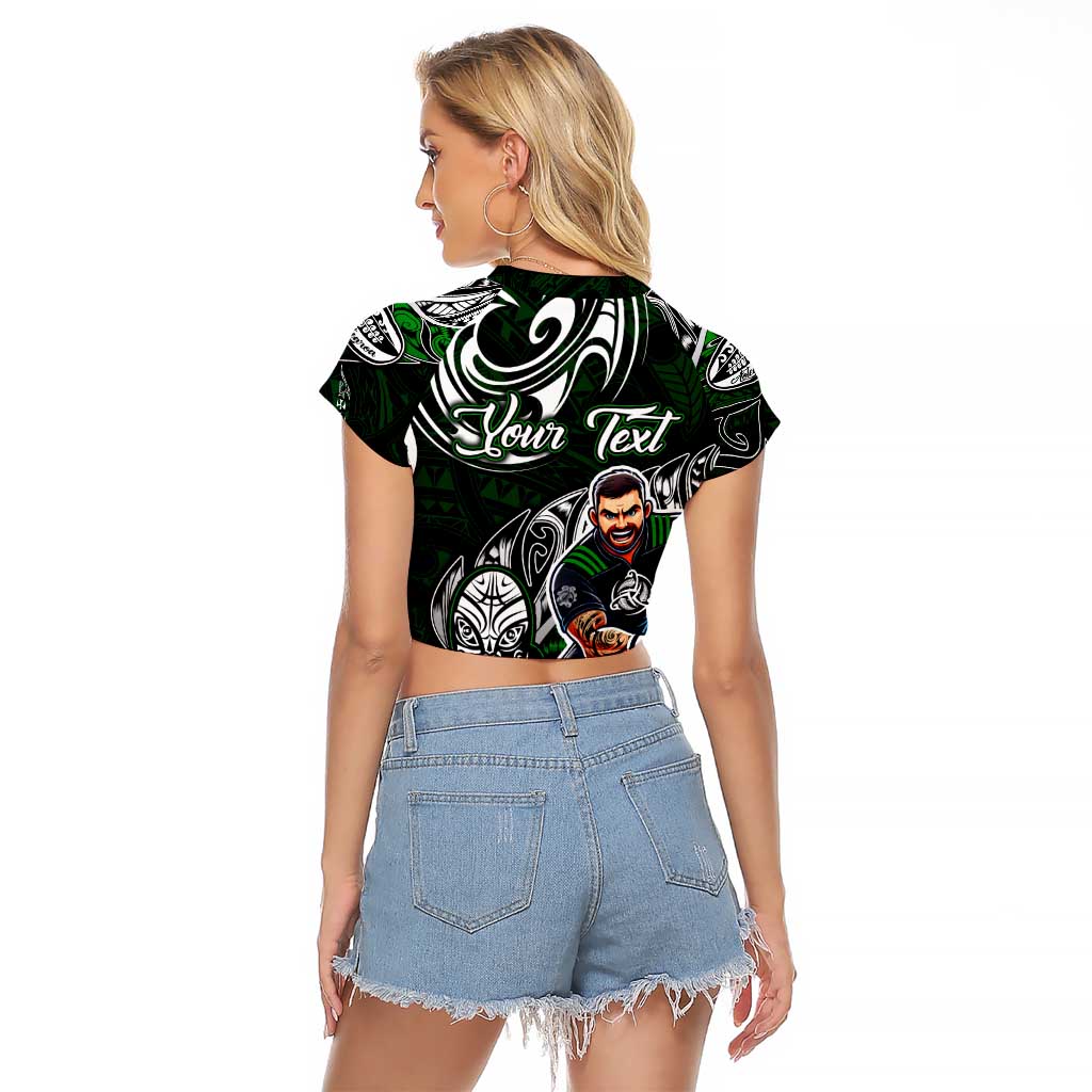 Personalized NZ Aotearoa Rugby Raglan Cropped T Shirt New Zealand Silver Fern DT02 - Polynesian Pride