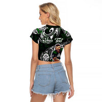 Personalized NZ Aotearoa Rugby Raglan Cropped T Shirt New Zealand Silver Fern DT02 - Polynesian Pride