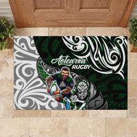 NZ Aotearoa Rugby Rubber Doormat New Zealand Silver Fern DT02 Green - Polynesian Pride