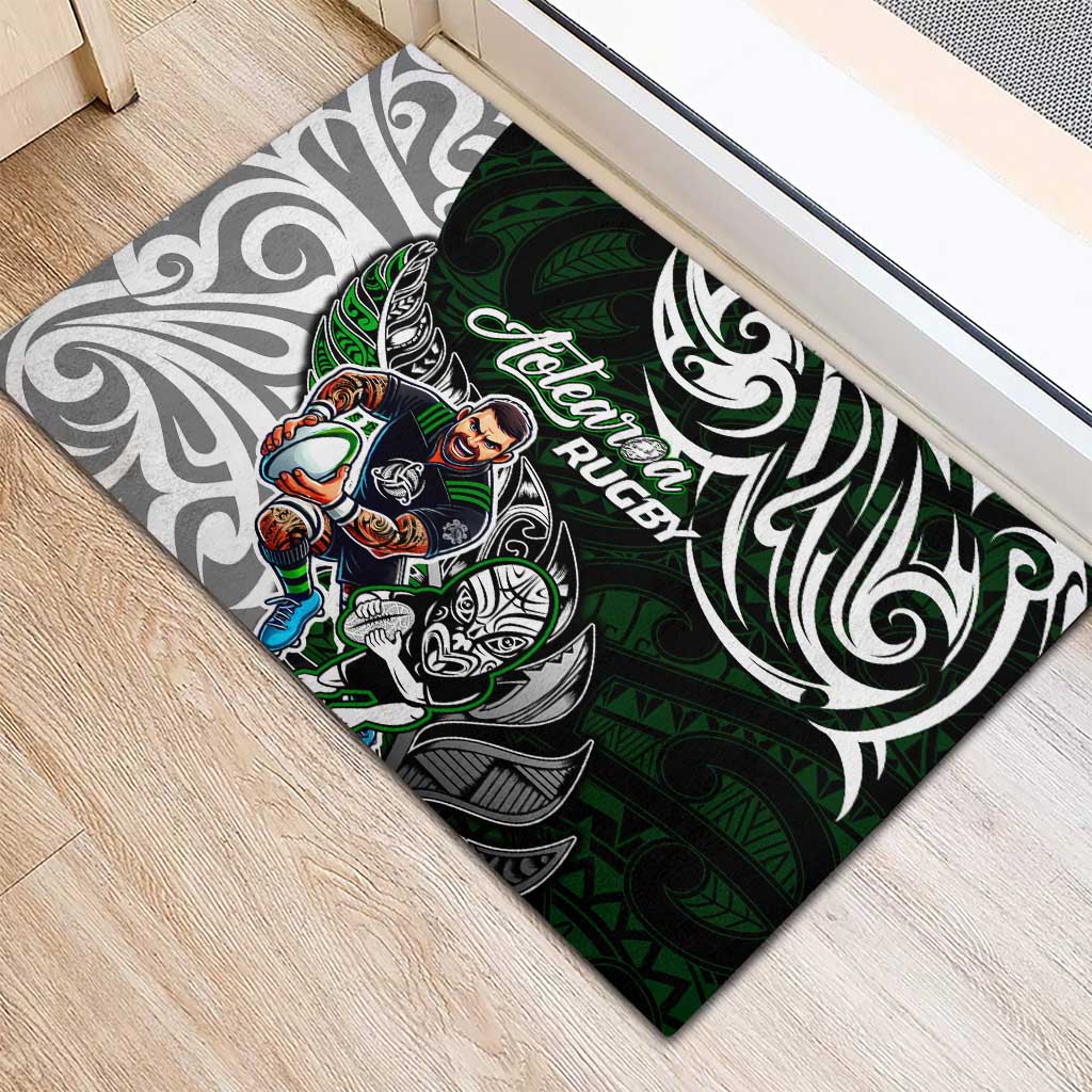 NZ Aotearoa Rugby Rubber Doormat New Zealand Silver Fern DT02 - Polynesian Pride