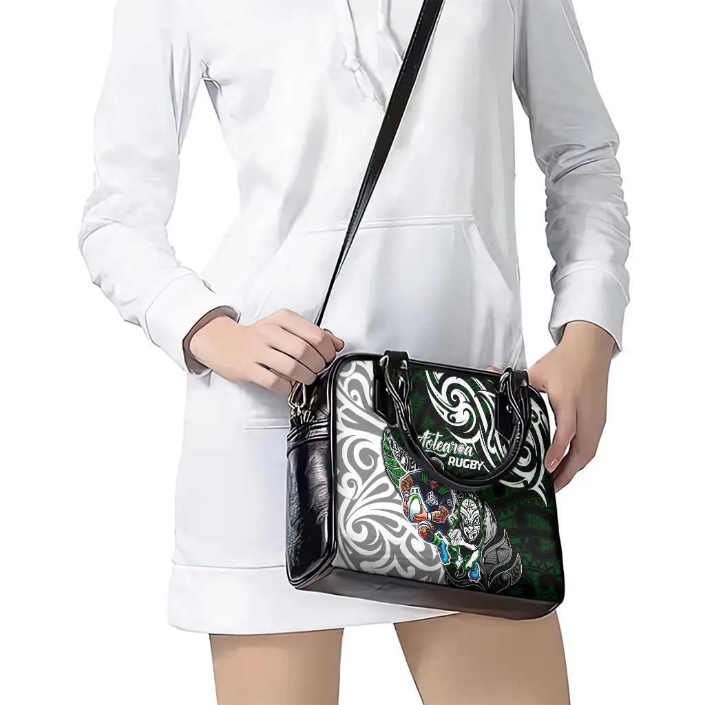 NZ Aotearoa Rugby Shoulder Handbag New Zealand Silver Fern DT02 - Polynesian Pride