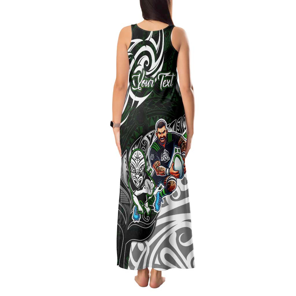 Personalized NZ Aotearoa Rugby Tank Maxi Dress New Zealand Silver Fern DT02 - Polynesian Pride
