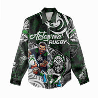 Personalized NZ Aotearoa Rugby Women Casual Shirt New Zealand Silver Fern DT02 - Polynesian Pride