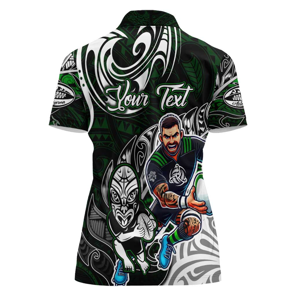 Personalized NZ Aotearoa Rugby Women Polo Shirt New Zealand Silver Fern DT02 - Polynesian Pride