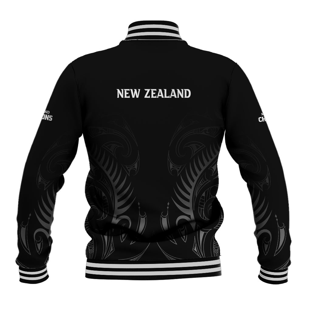 New Zealand Baseball Jacket Rugby 2023 Champions Black DT02 - Polynesian Pride