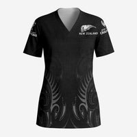 New Zealand Scrub Top Rugby 2023 Champions Black DT02 Adult Black - Polynesian Pride