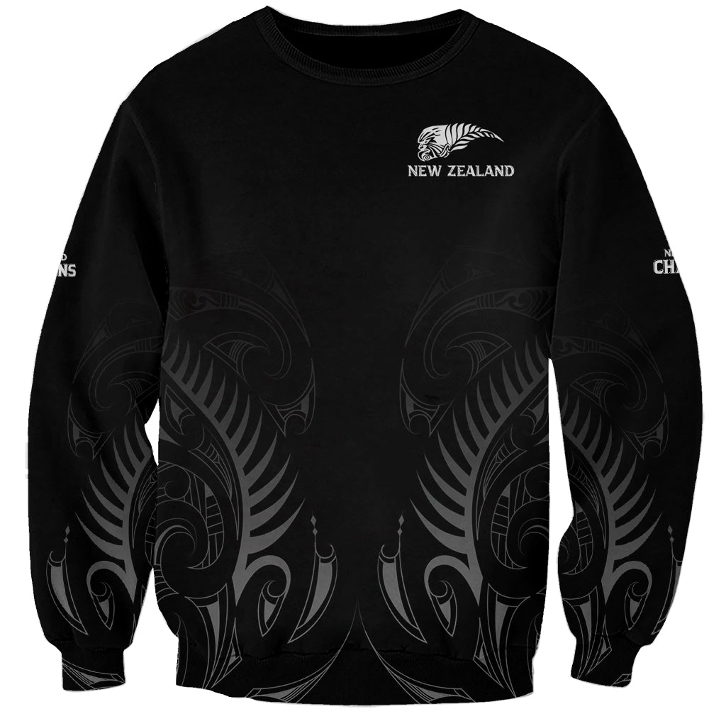 New Zealand Sweatshirt Rugby 2023 Champions Black DT02 Unisex Black - Polynesian Pride