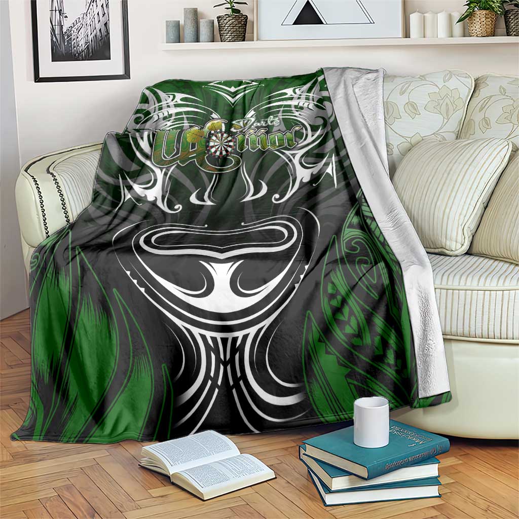 Warriors Maori Darts Blanket New Zealand Darts Silver Fern DT02 Green - Polynesian Pride