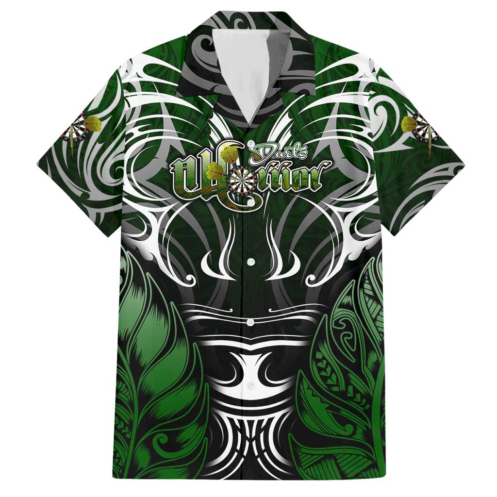 Personalised Warriors Maori Darts Hawaiian Shirt New Zealand Darts Silver Fern DT02 Green - Polynesian Pride