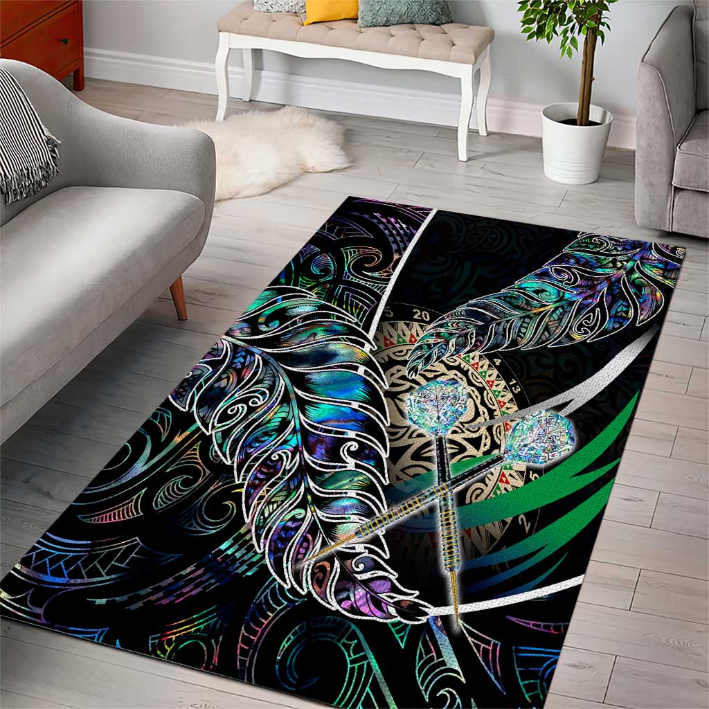 New Zealand Darts Area Rug NZ Paua Shell Maori Fern DT02 - Polynesian Pride