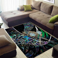 New Zealand Darts Area Rug NZ Paua Shell Maori Fern DT02 - Polynesian Pride