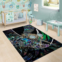 New Zealand Darts Area Rug NZ Paua Shell Maori Fern DT02 - Polynesian Pride
