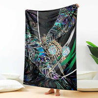 New Zealand Darts Blanket NZ Paua Shell Maori Fern DT02 - Polynesian Pride