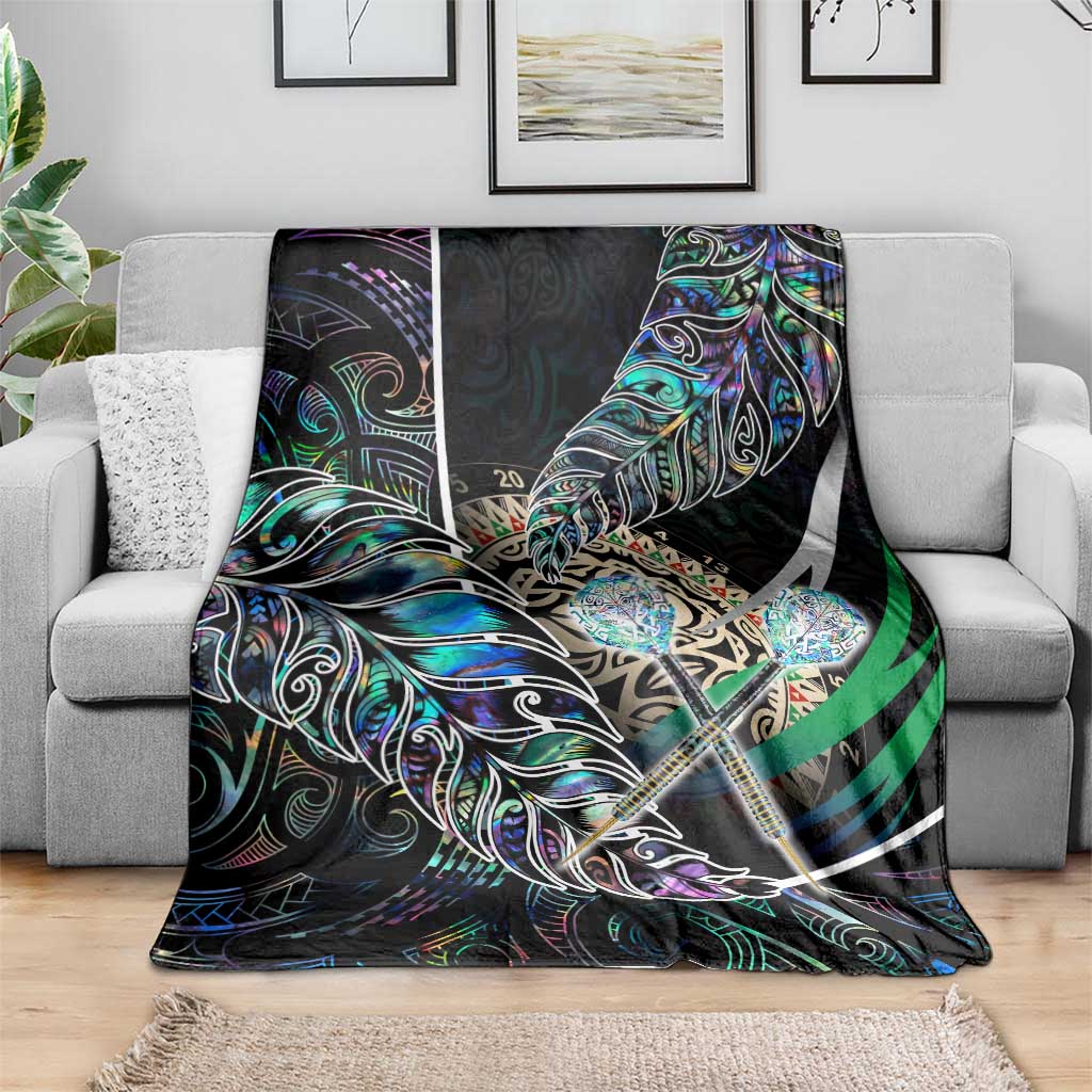 New Zealand Darts Blanket NZ Paua Shell Maori Fern DT02 - Polynesian Pride