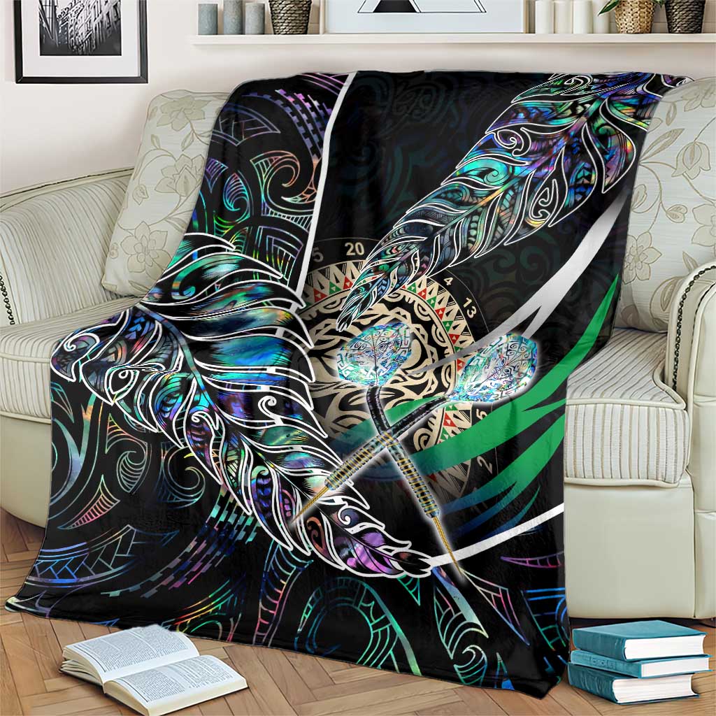 New Zealand Darts Blanket NZ Paua Shell Maori Fern DT02 - Polynesian Pride