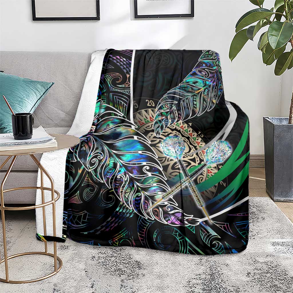 New Zealand Darts Blanket NZ Paua Shell Maori Fern DT02 - Polynesian Pride