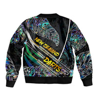 Personalised New Zealand Darts Bomber Jacket NZ Paua Shell Maori Fern DT02 - Polynesian Pride