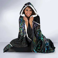 New Zealand Darts Hooded Blanket NZ Paua Shell Maori Fern DT02 - Polynesian Pride