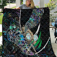 New Zealand Darts Quilt NZ Paua Shell Maori Fern DT02 Black - Polynesian Pride