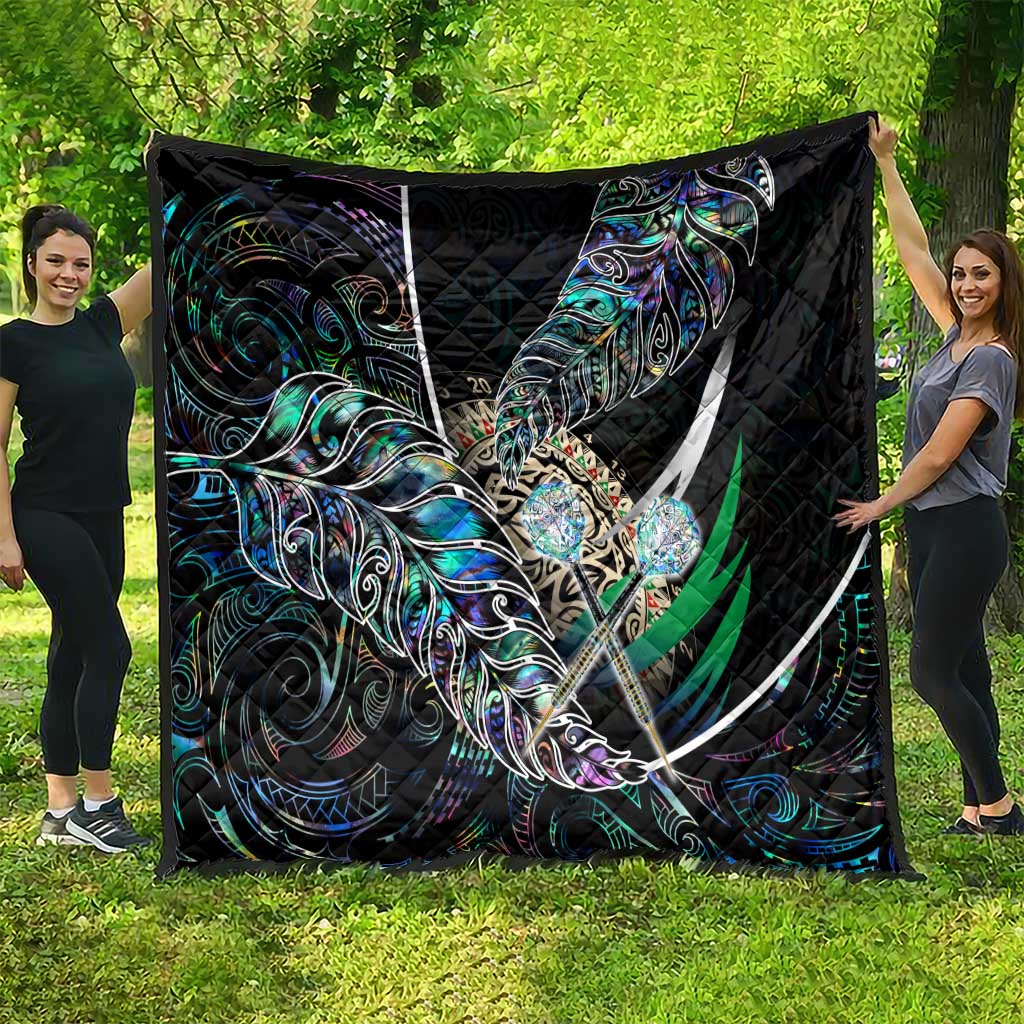 New Zealand Darts Quilt NZ Paua Shell Maori Fern DT02 - Polynesian Pride