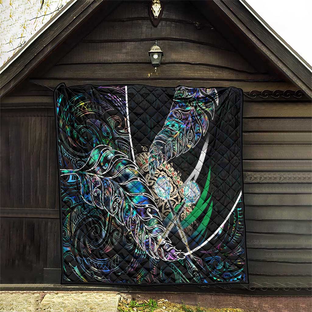 New Zealand Darts Quilt NZ Paua Shell Maori Fern DT02 - Polynesian Pride