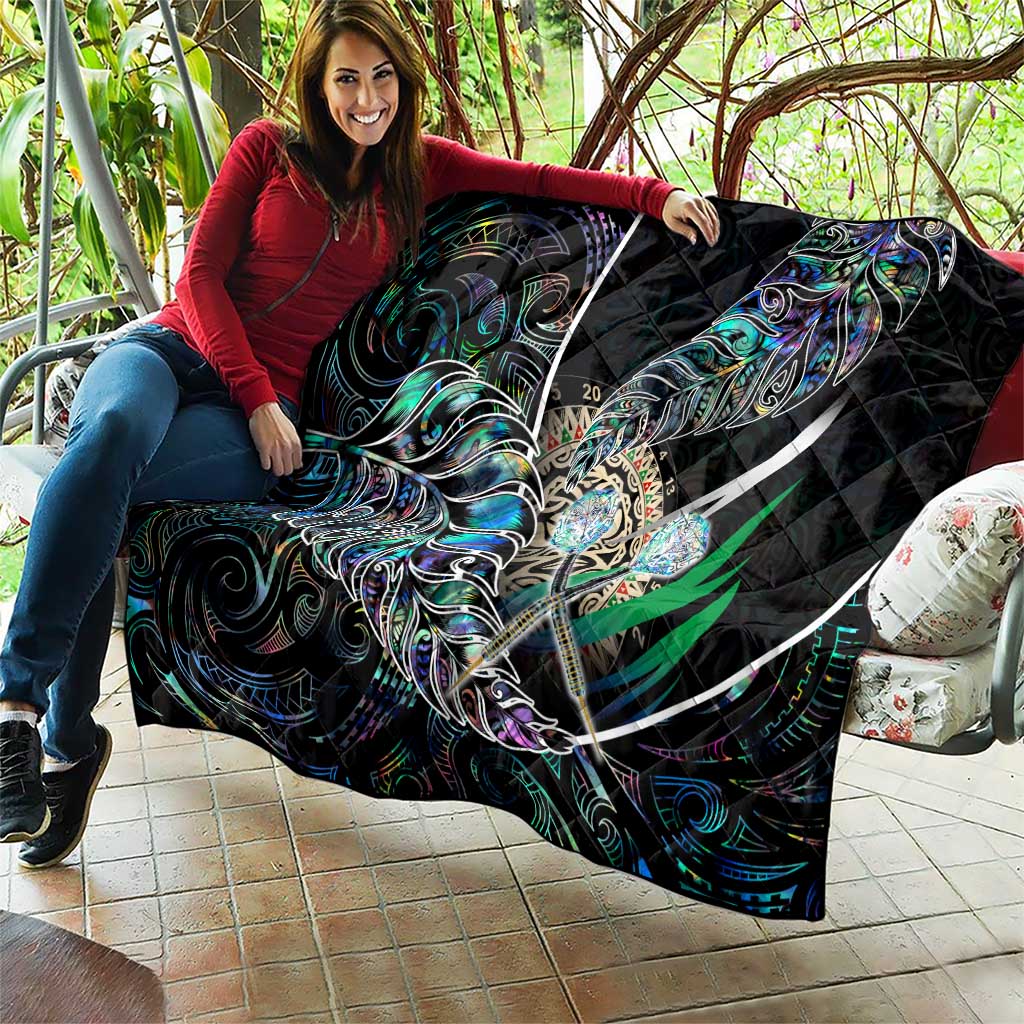 New Zealand Darts Quilt NZ Paua Shell Maori Fern DT02 - Polynesian Pride