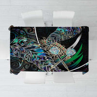 New Zealand Darts Tablecloth NZ Paua Shell Maori Fern DT02 Black - Polynesian Pride