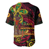 Custom Vanuatu 45th Independence Anniversary Baseball Jersey Flower Melanesian Namele Turtle DT02 - Polynesian Pride