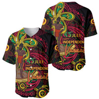 Custom Vanuatu 45th Independence Anniversary Baseball Jersey Flower Melanesian Namele Turtle DT02 - Polynesian Pride