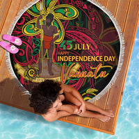 Vanuatu 45th Independence Anniversary Beach Blanket Flower Melanesian Namele Turtle DT02 - Polynesian Pride