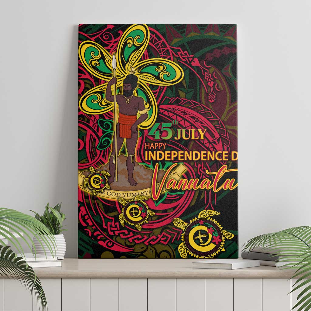 Vanuatu 45th Independence Anniversary Canvas Wall Art Flower Melanesian Namele Turtle DT02 - Polynesian Pride