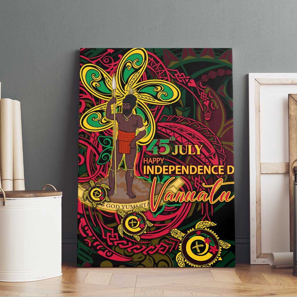 Vanuatu 45th Independence Anniversary Canvas Wall Art Flower Melanesian Namele Turtle DT02 - Polynesian Pride