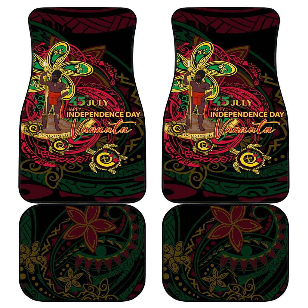 Vanuatu 45th Independence Anniversary Car Mats Flower Melanesian Namele Turtle DT02 - Polynesian Pride