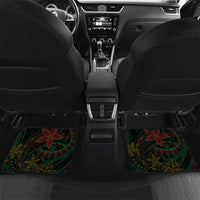 Vanuatu 45th Independence Anniversary Car Mats Flower Melanesian Namele Turtle DT02 Set 2pcs - Back Black - Polynesian Pride