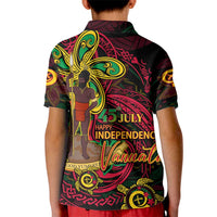 Custom Vanuatu 45th Independence Anniversary Kid Polo Shirt Flower Melanesian Namele Turtle DT02 - Polynesian Pride