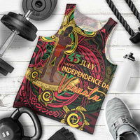 Custom Vanuatu 45th Independence Anniversary Men Tank Top Flower Melanesian Namele Turtle DT02 - Polynesian Pride