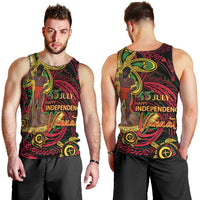 Custom Vanuatu 45th Independence Anniversary Men Tank Top Flower Melanesian Namele Turtle DT02 - Polynesian Pride