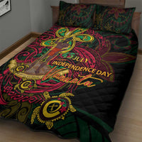 Vanuatu 45th Independence Anniversary Quilt Bed Set Flower Melanesian Namele Turtle DT02 - Polynesian Pride