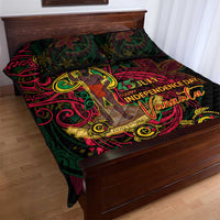 Vanuatu 45th Independence Anniversary Quilt Bed Set Flower Melanesian Namele Turtle DT02 - Polynesian Pride