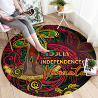 Vanuatu 45th Independence Anniversary Round Carpet Flower Melanesian Namele Turtle DT02 - Polynesian Pride