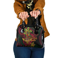 Vanuatu 45th Independence Anniversary Shoulder Handbag Flower Melanesian Namele Turtle DT02 One Size Black - Polynesian Pride
