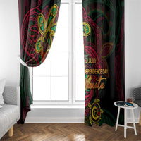 Vanuatu 45th Independence Anniversary Window Curtain Flower Melanesian Namele Turtle DT02 - Polynesian Pride