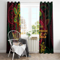 Vanuatu 45th Independence Anniversary Window Curtain Flower Melanesian Namele Turtle DT02 - Polynesian Pride