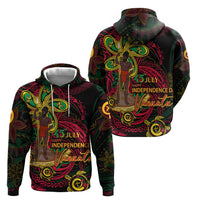Custom Vanuatu 45th Independence Anniversary Zip Hoodie Flower Melanesian Namele Turtle DT02 - Polynesian Pride