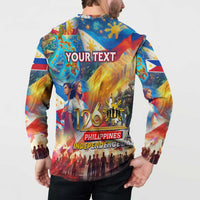 Custom The Philippines 126th Independence Anniversary Button Sweatshirt Art Style DT02 - Polynesian Pride