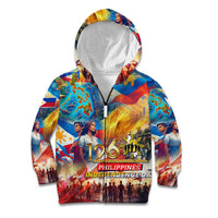 Custom The Philippines 126th Independence Anniversary Kid Hoodie Art Style DT02 Zip Hoodie Art - Polynesian Pride