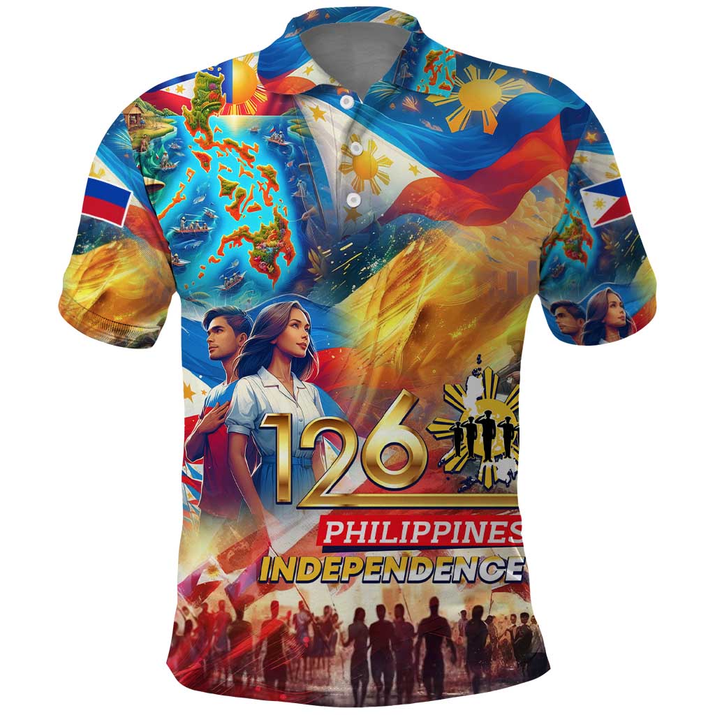 Custom The Philippines 126th Independence Anniversary Polo Shirt Art Style DT02 Art - Polynesian Pride