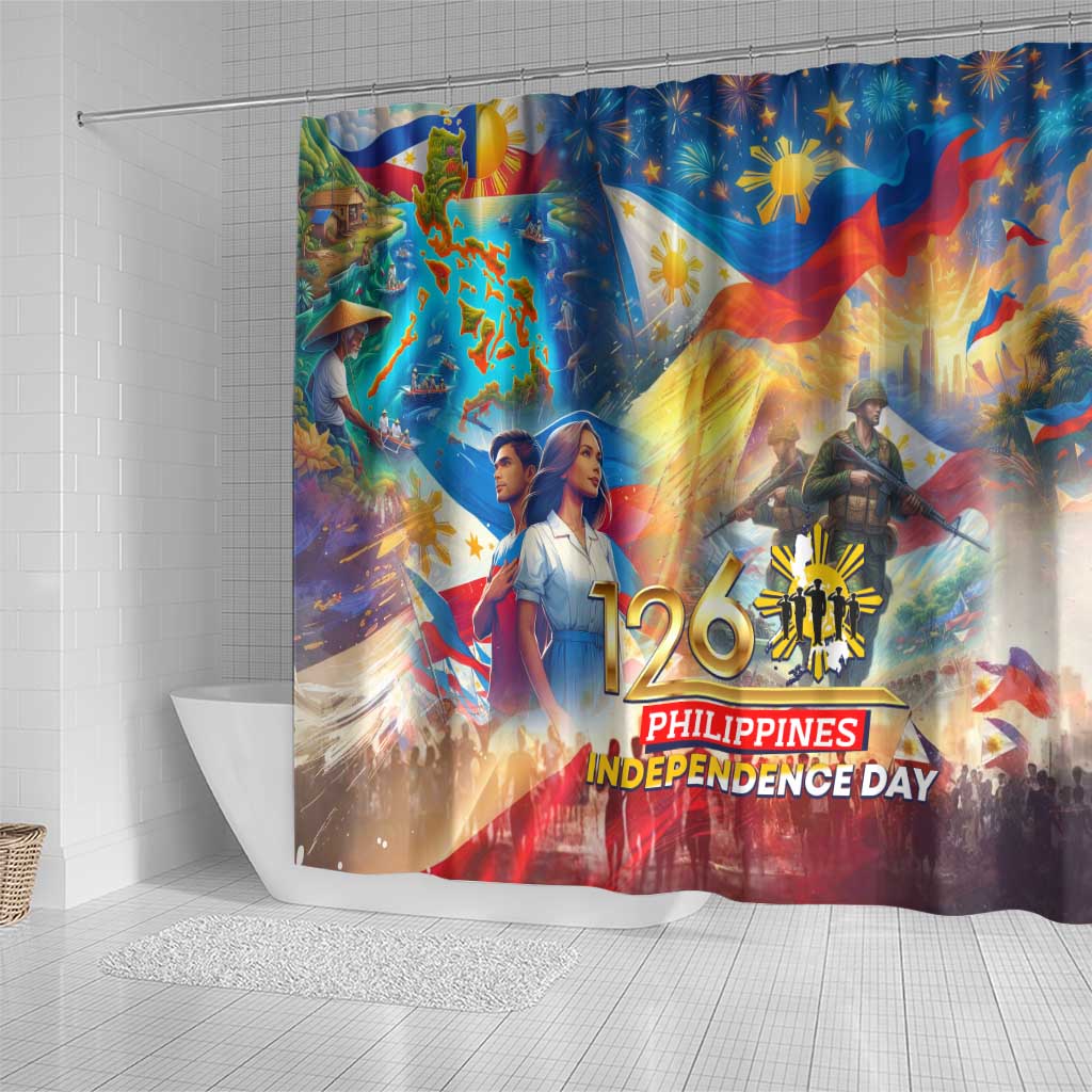 The Philippines 126th Independence Anniversary Shower Curtain Art Style DT02 - Polynesian Pride