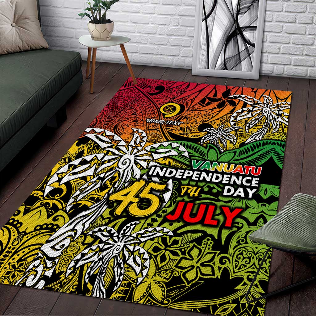 Personalized Vanuatu 45th Independence Anniversary Area Rug Melanesian Pattern Reggae DT02 Art - Polynesian Pride